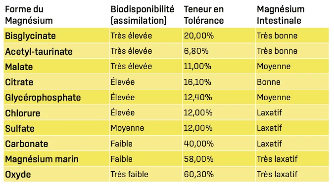 magnesium-disponibilite