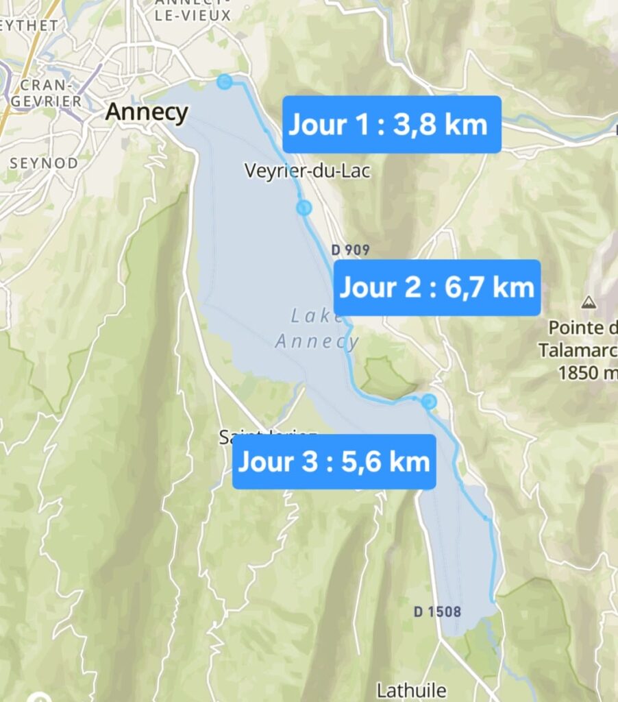 Lake swimming course