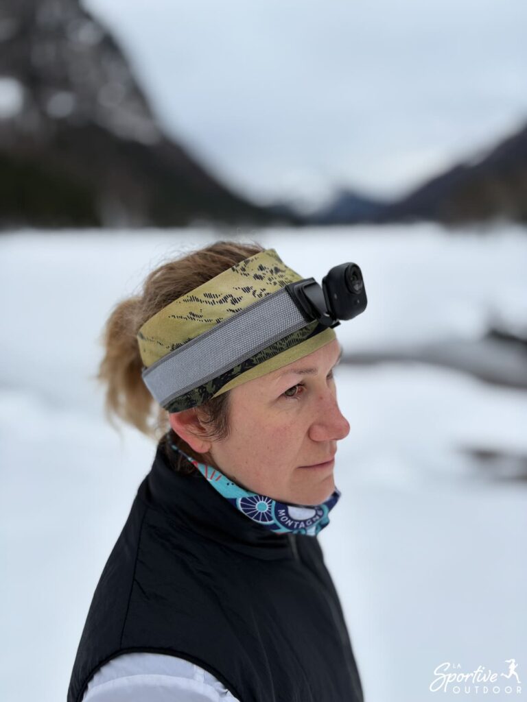 Insta360 Go Ultra fixed with Easy Clip magnetic headband