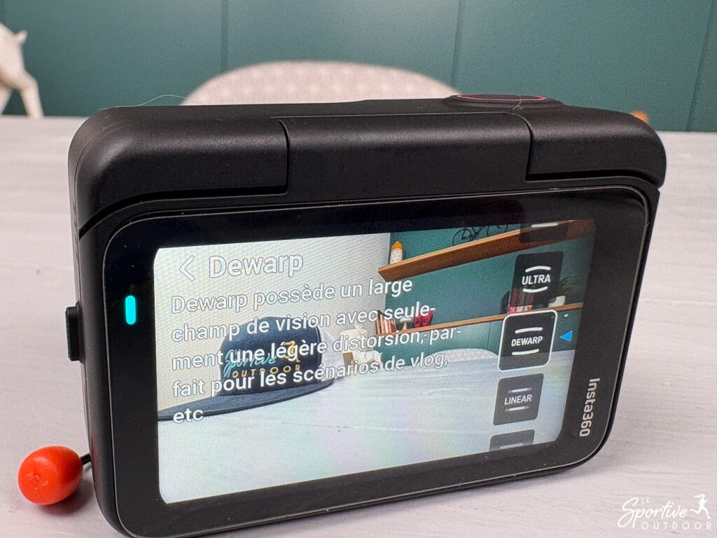 Choosing the angle of view on the Insta360 Go Ultra  