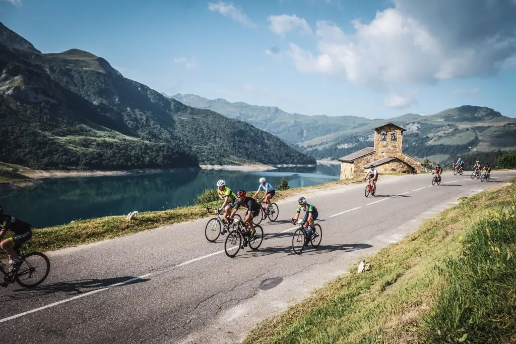 Lac de Roselend during the cyclocsportive L'étape du Tour